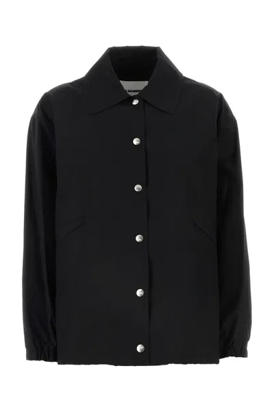 Jil Sander Women Black Cotton Windbreaker