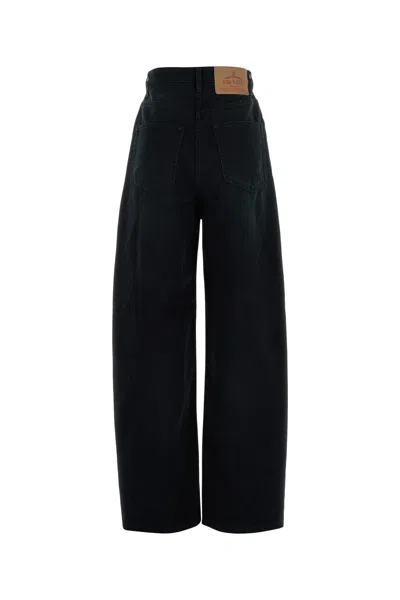 Prada Women Black Denim Wide-leg Jeans
