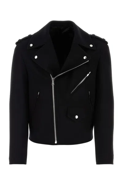 Balmain Wool Felt Biker Jacket In