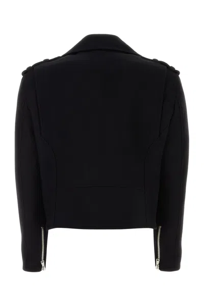 Balmain Wool Felt Biker Jacket In