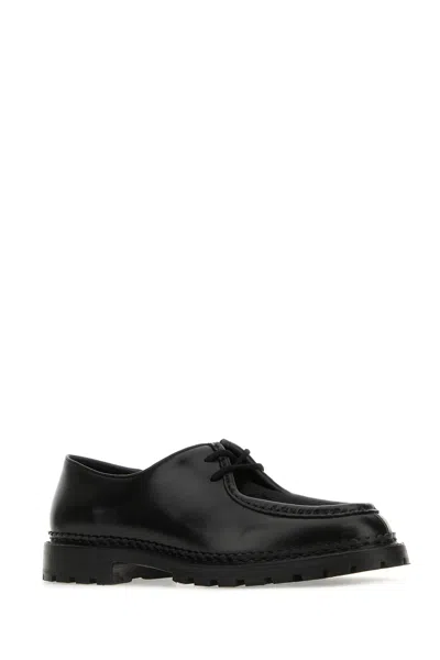 Saint Laurent Black Leather Lace-up Shoes