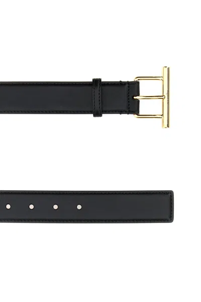 Alexander Mcqueen Women Black Leather Belt