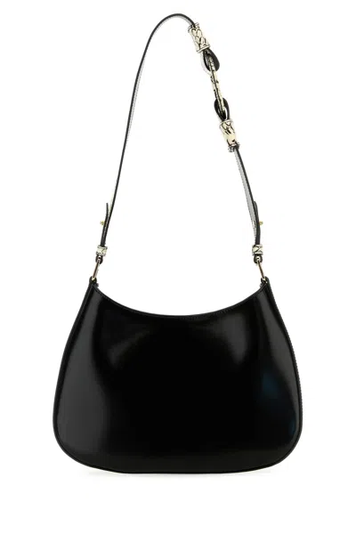 Prada Cleo Leather Shoulder Bag In Black