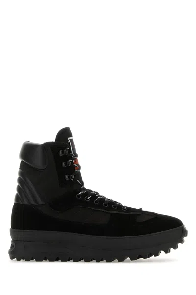 Maison Margiela Mm22 Leather Climber High-top Sneakers With Suede Trims