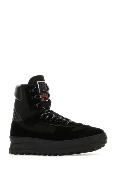 Maison Margiela Mm22 Leather Climber High-top Sneakers With Suede Trims