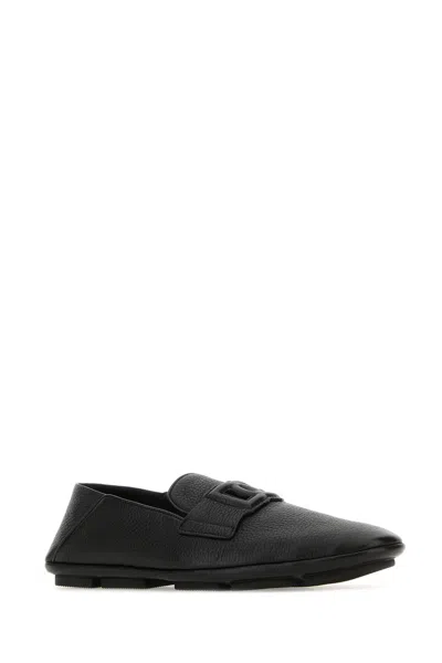 Dolce & Gabbana Dg Logo Leather Loafers