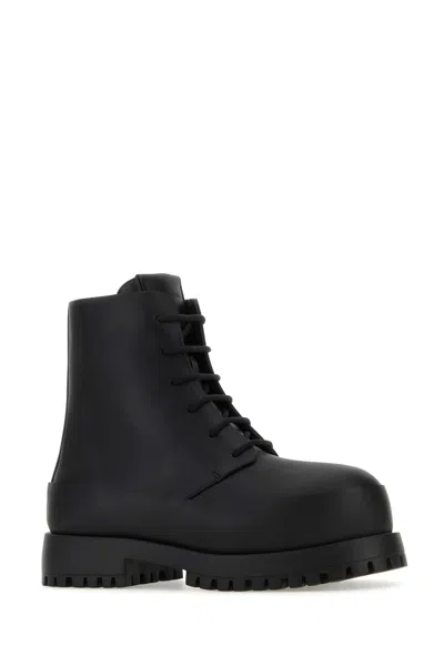 Ferragamo Men's Lug-sole Leather Combat Boots