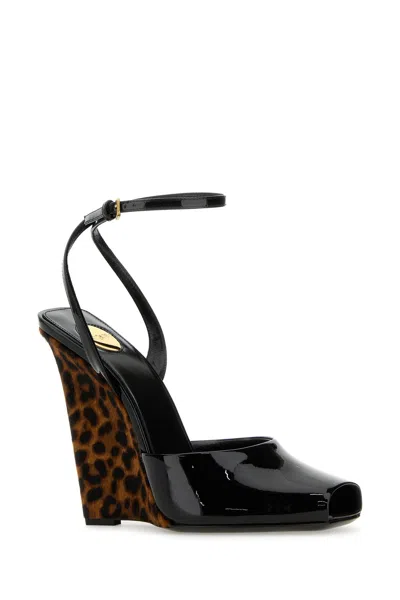 Saint Laurent Black Leather Le Scandal Sandals