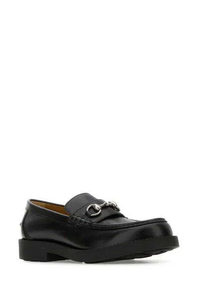 Gucci Black Leather Loafers
