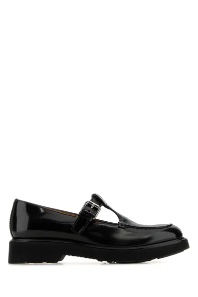 Shop Church's Black Leather Nadine Mock Strap Shoes