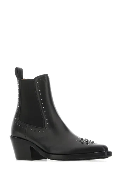 Chloé 60 Studded Leather Ankle Boots