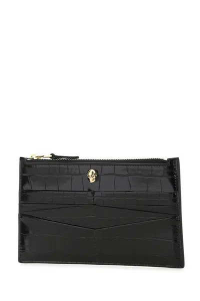 Alexander Mcqueen Skull Embossed Zipped Wallet