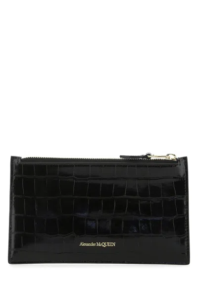 Alexander Mcqueen Skull Embossed Zipped Wallet
