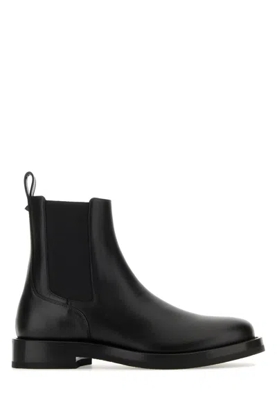 Valentino Studded Leather Ankle Boots With Elastic Panels