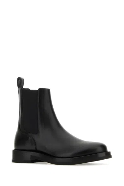 Valentino Studded Leather Ankle Boots With Elastic Panels