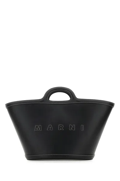 Shop Marni Black Leather Small Tropicalia Handbag