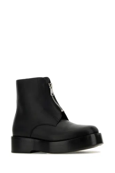 Bottega Veneta Black Leather Torino Ankle Boots In Black