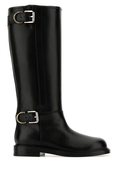 Givenchy Voyou Leather Buckle Tall Moto Boots