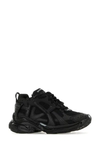 Balenciaga Men Runner Mesh And Leather Sneakers