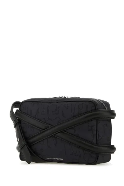 Alexander Mcqueen Alexander Mc Queen Black Camera Bag With Leather Details In Black