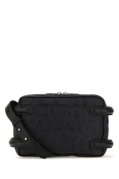 Alexander Mcqueen Alexander Mc Queen Black Camera Bag With Leather Details In Black