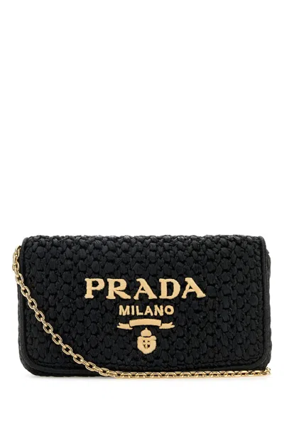 Prada Raffia Crossbody Bag Chain Strap