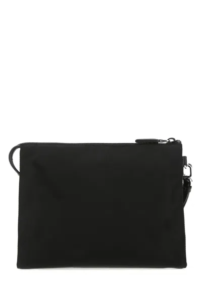 Prada Rectangular Re-nylon Clutch With Detachable Wrist Handle