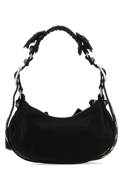 Balenciaga Satin Xs Shoulder Bag With Braided Handle And Bow Embellishment