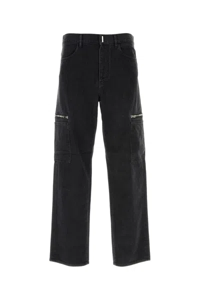 Givenchy Black Cargo Denim Jeans With 4g Print