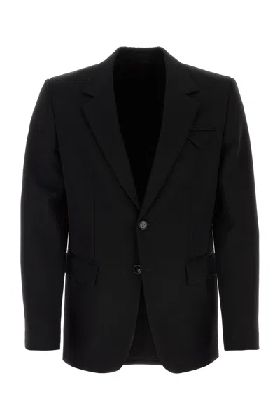 Bottega Veneta Wool Blazer With Padded Shoulders And Flap Pockets
