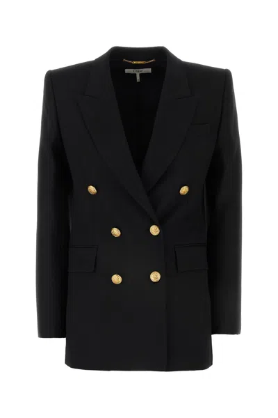 Chloé Cascade-lapel Double-breasted Boucle Jacket In Black