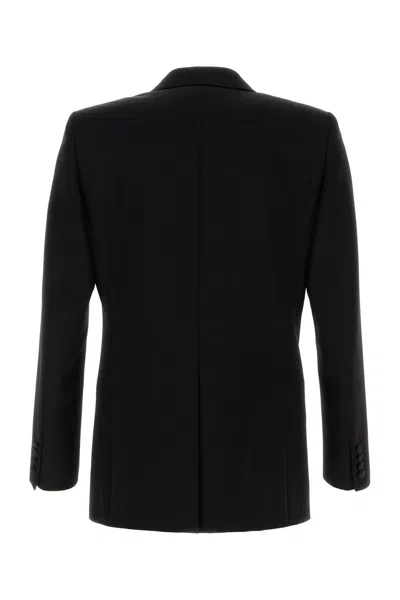 Saint Laurent Wool Blazer With Back Vent And Front Pockets