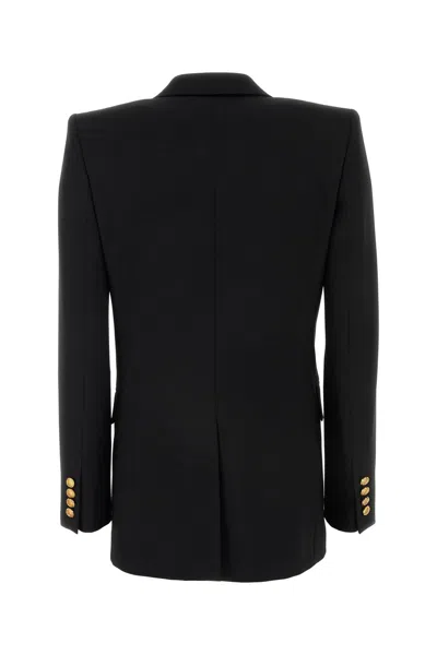 Chloé Cascade-lapel Double-breasted Boucle Jacket In Black