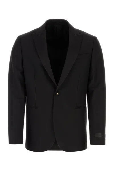 Versace Structured Wool Blazer With Back Slit