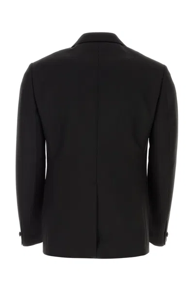 Versace Structured Wool Blazer With Back Slit