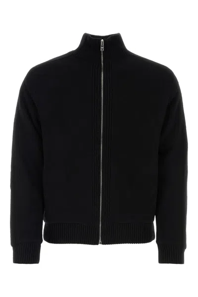Prada Stretch Wool Blend Cardigan With Front Pockets