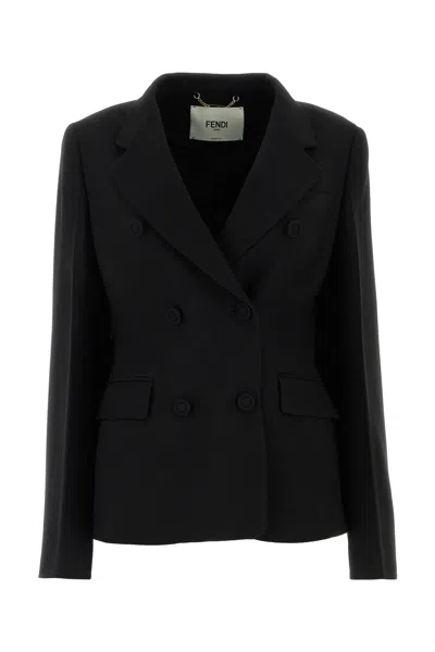 Fendi Black Wool Blend Blazer