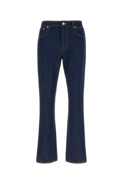 Gucci Mens Dark Blue Brand-embossed Mid-rise Straight-leg Jeans