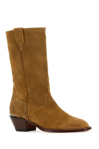 Sonora Suede Ankle Boots With Western Stitching