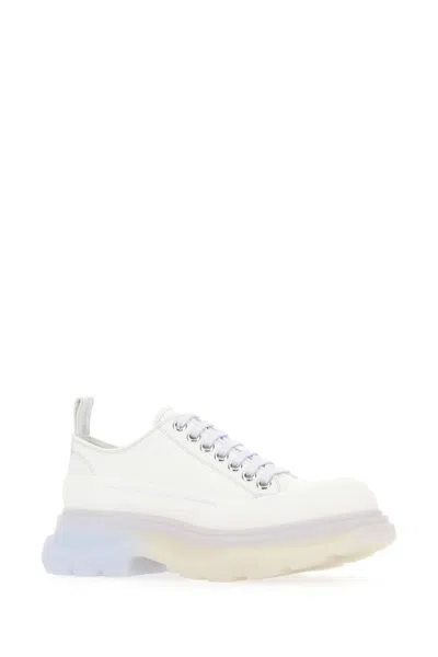 Alexander Mcqueen White Canvas Tread Slick Sneakers