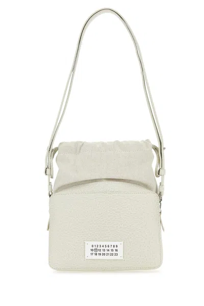 Maison Margiela Chalk Leather And Fabric 5ac Bucket Bag