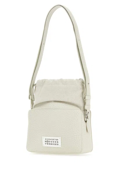 Maison Margiela Chalk Leather And Fabric 5ac Bucket Bag