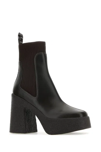 Stella Mccartney Platform Sole Skyla Chelsea Booties 12cm In Black