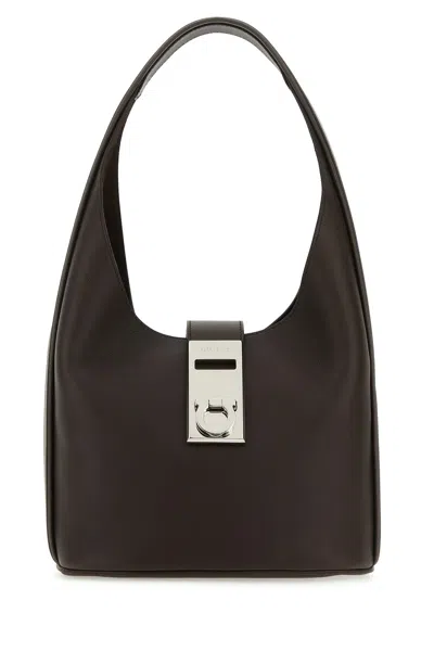 Ferragamo Medium Structured Hobo Handbag With Top Handle