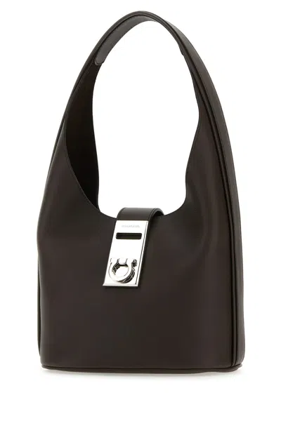 Ferragamo Medium Structured Hobo Handbag With Top Handle
