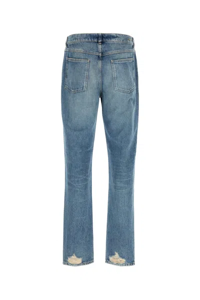 Givenchy Washed Denim Tapered Leg Jeans With Contrast Stitching