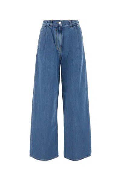 Givenchy High Waist Wide-leg Denim Trousers With Front Pleats