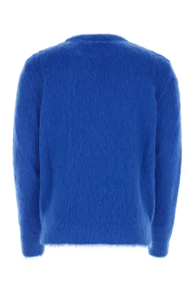 Balmain Maglione In Misto Lana Blu Elettrico   Uomo