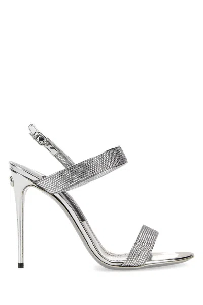 Dolce & Gabbana Embellished Satin Keira Mini Sandals With 10.5 Cm Heel Height