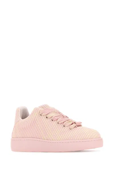 Burberry Pink Embroidered Fabric Sneakers